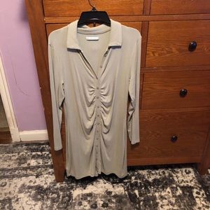 Abercrombie Ribbed Ruched Button Up Polo Dress in XL